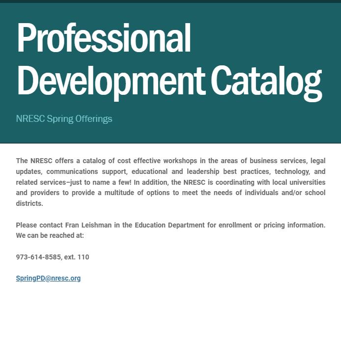  Professional Development Catalog - NRESC Spring Offerings
